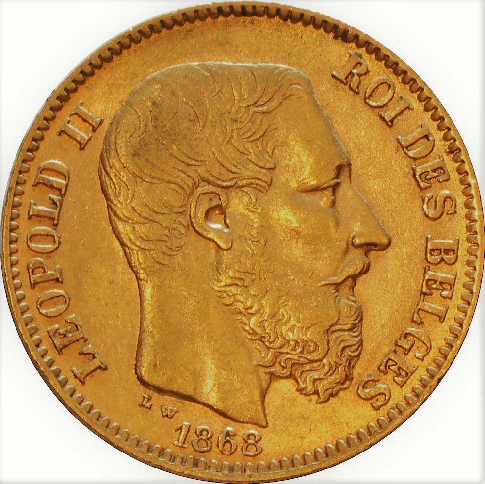 20 Francs Léopold II en or  Pièce Belge  Bureau Monnaie
