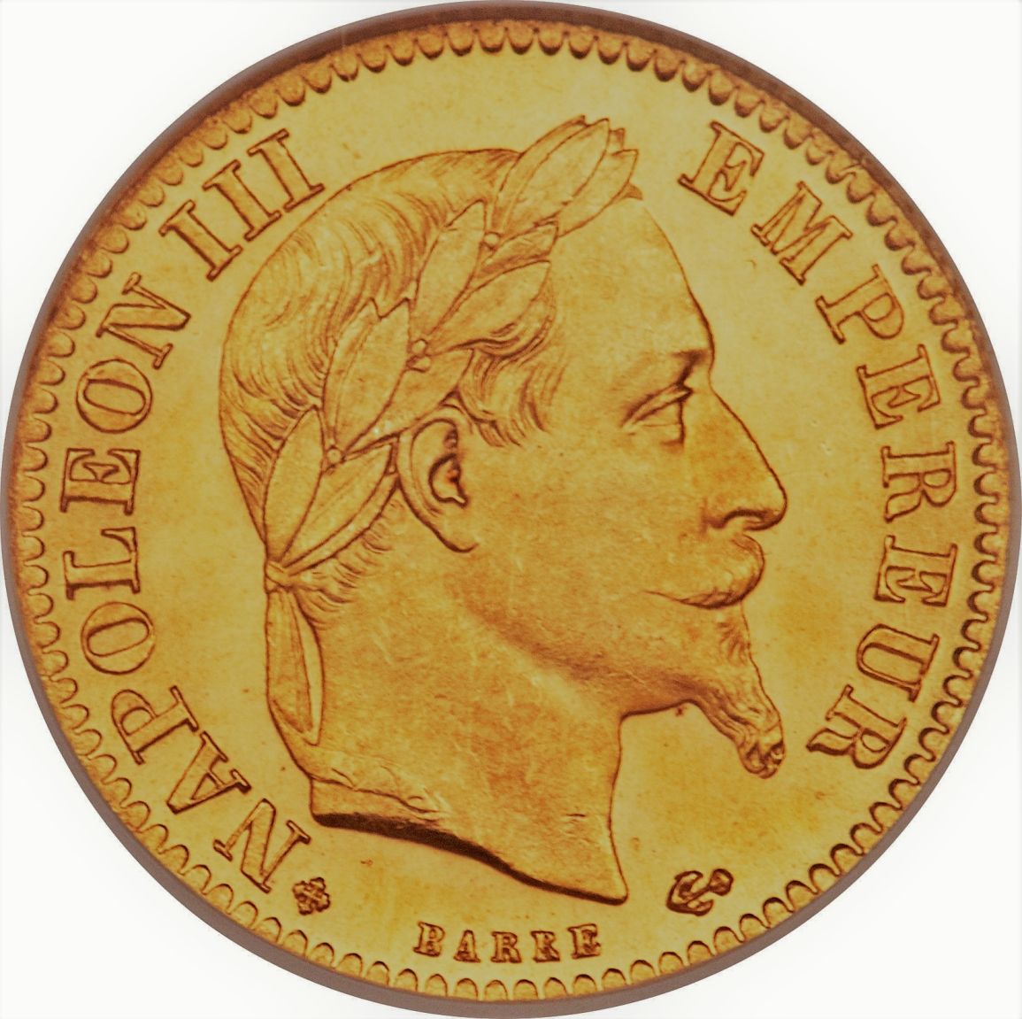 10 Francs Napoléon III en or  Demi Louis d'or  Bureau Monnaie