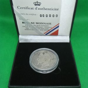 Pièce de 5 francs en argent massif Napoléon III