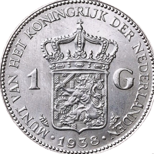 Wilhelmina 1 gulden en argent florin néerlandais