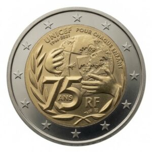2 euros UNICEF 75 ans de sa création – France – 2021