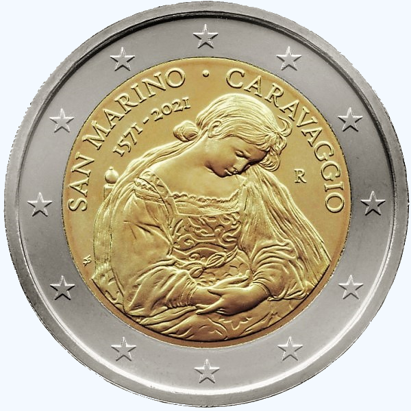 Saint Marin 2€ commémorative caravage Saint-Marin