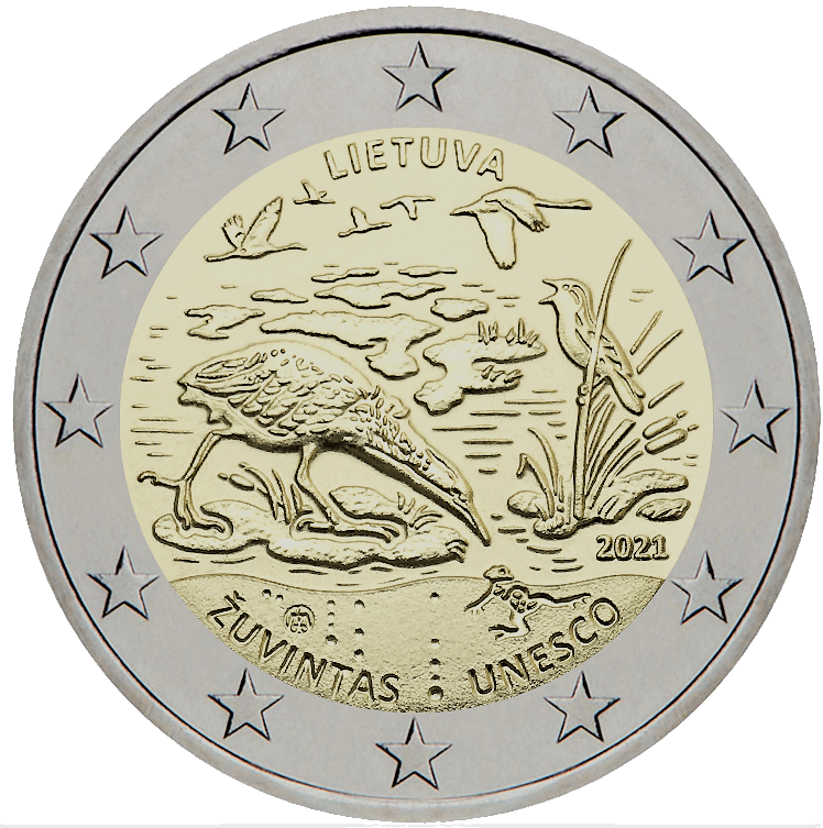 2 euros Zuvintas biosphère réserve - Lituanie - 2021