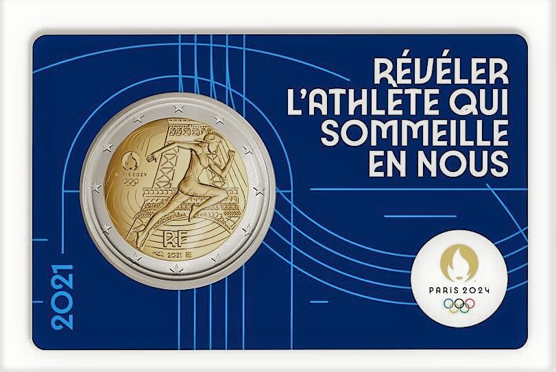 2 euros Jeux Olympiques de Paris 2024 France 2021 Bureau Monnaie