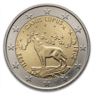 2 euros le Loup Canis Lupus – Estonie – 2021