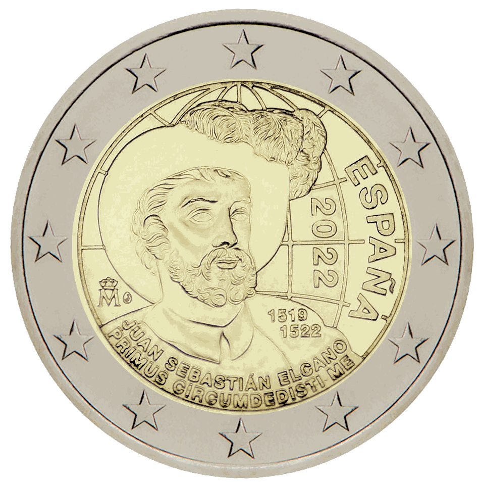 2 euros commémorative Circumnavigation Espagne 2022