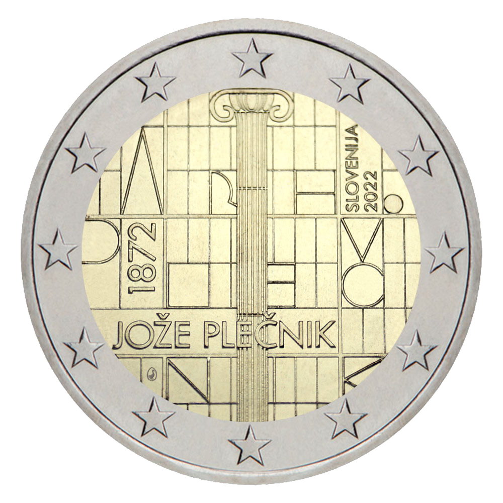 2 euros commémorative Joze Plecnik Slovénie 2022