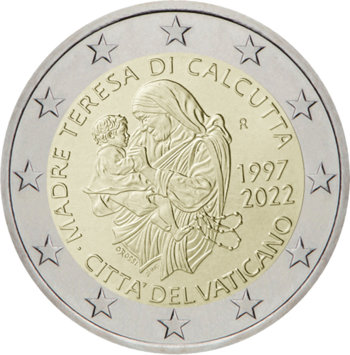 2 euros commémorative Mère Teresa Vatican 2022