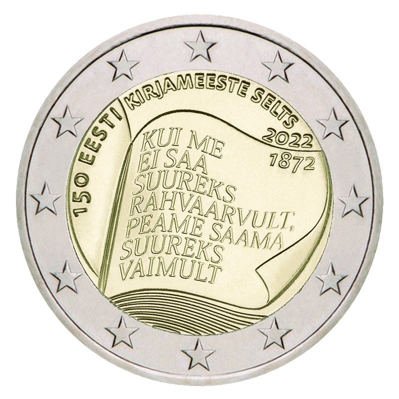 2 euros commémorative Société Littéraire Estonie 2022