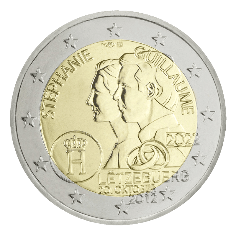 2 euros Mariage de Stéphanie et Guillaume - Luxembourg - 2022