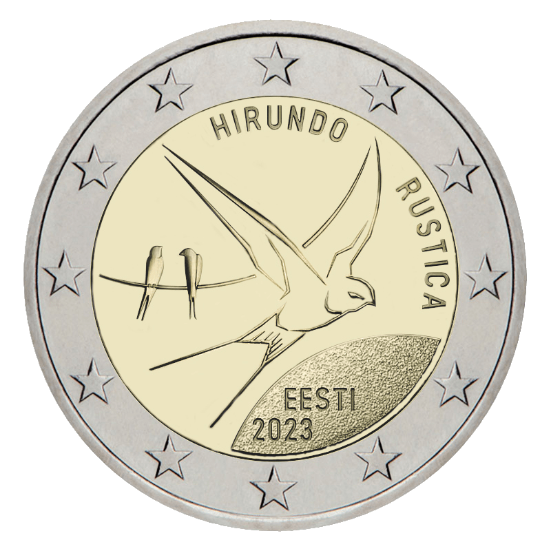 2 euros Hirondelle Rustique - Estonie - 2023