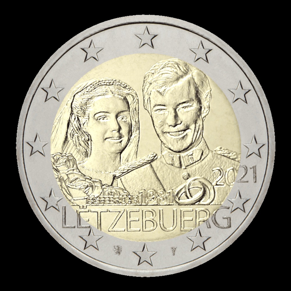 2 euros Mariage du Grand duc Henri - Luxembourg - 2021