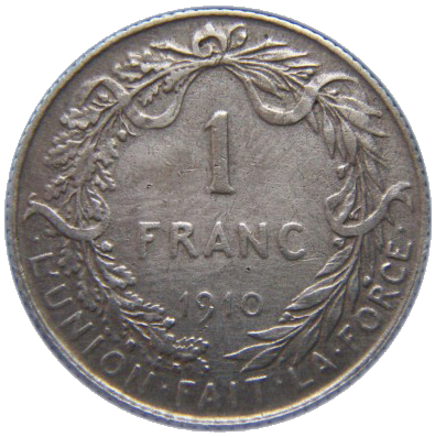 1 Franc Albert Ier - Belgique