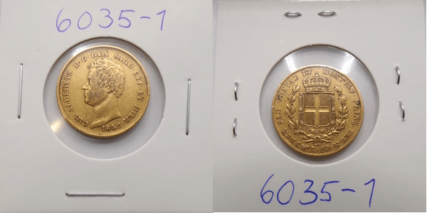 20 Lires Charles Albert - Italie - 1842