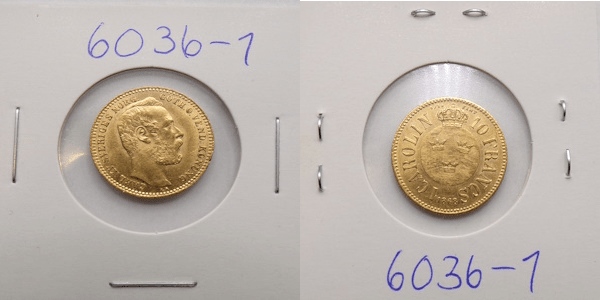 1 carolin / 10 francs - Carl XV Adolf - 1868