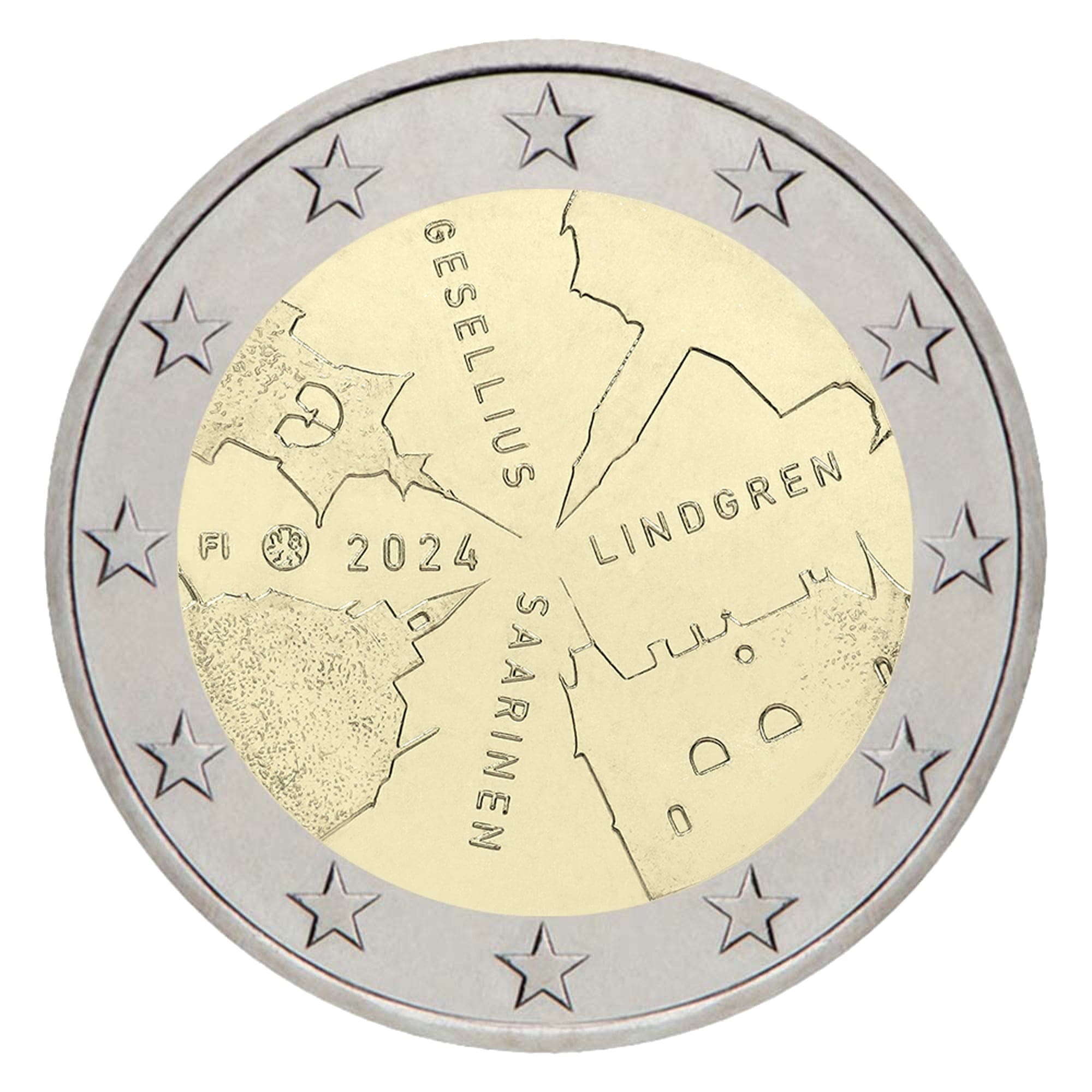 2 euros Architecture finlandaise - Finlande - 2024