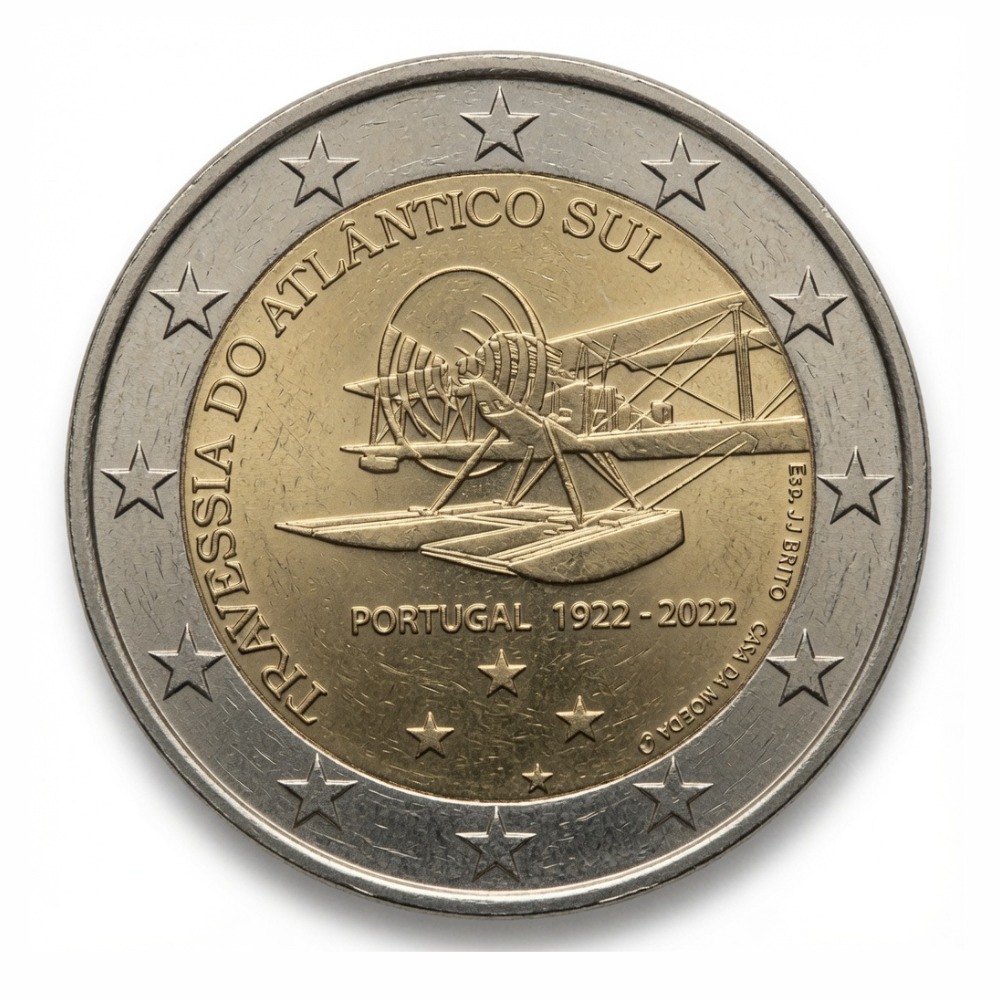 2 euros Traversée aérienne de l'Atlantique- Portugal - 2022