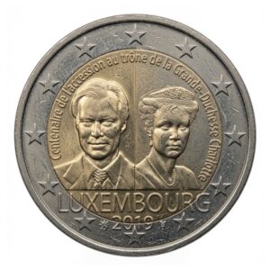 2 euros 100e anniversaire de l&rsquo;accession de la Grande-Duchesse Charlotte - Luxembourg - 2019