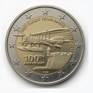 2 euros 100e anniversaire du premier vol depuis Malte - Malte - 2015