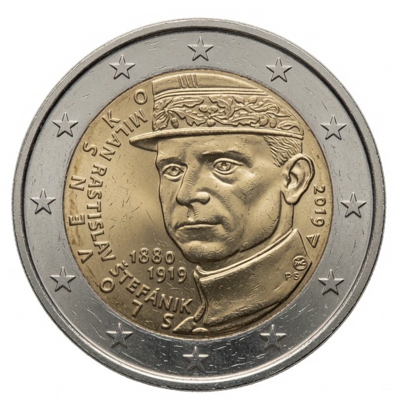 2 euros Milan Rastislav Stefanik – Slovaquie – 2019
