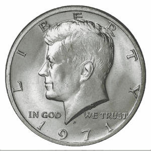 Demi dollar américain Kennedy en argent
