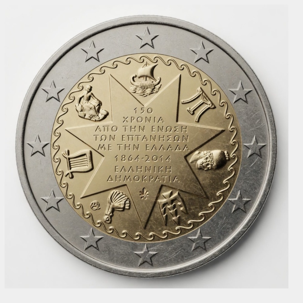 2 euro 150e verjaardag van de vereniging van de Ionische Eilanden - Griekenland - 2014