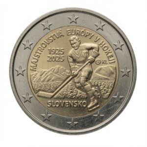 2 euros 100 ans du championnat d&rsquo;Europe de hockey – Slovaquie – 2025