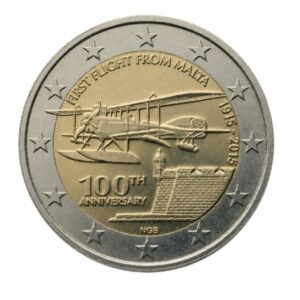 2 euros 100e anniversaire du premier vol depuis Malte – Malte – 2015