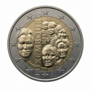 2 euros 125e anniversaire de la dynastie Nassau-Weilbourg – Luxembourg – 2015