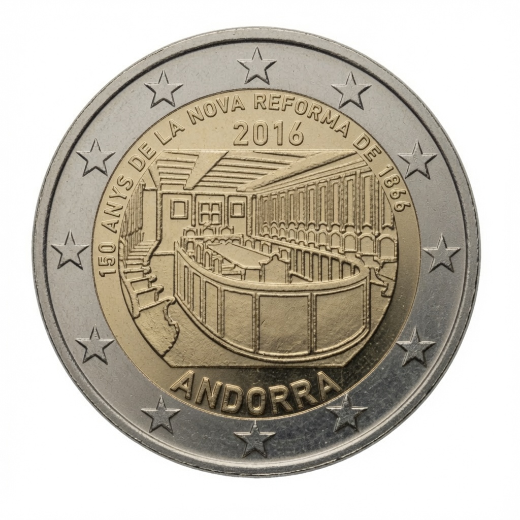 2 euros 150 ans de la Nouvelle Réforme de 1866 – Andorre – 2016
