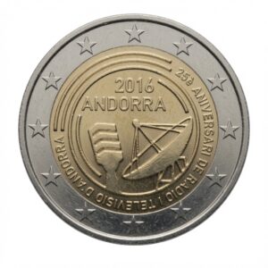 2 euro 25 jaar openbare radio en televisie – Andorra – 2016