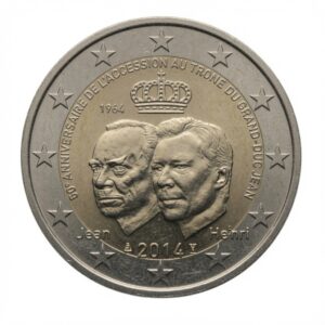 2 euros 50e anniversaire de l&rsquo;accession au trône du Grand-Duc Jean – Luxembourg – 2014