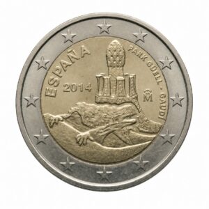 2 euros Parc Güell – Œuvres d’Antoni Gaudí (UNESCO) – Espagne – 2014