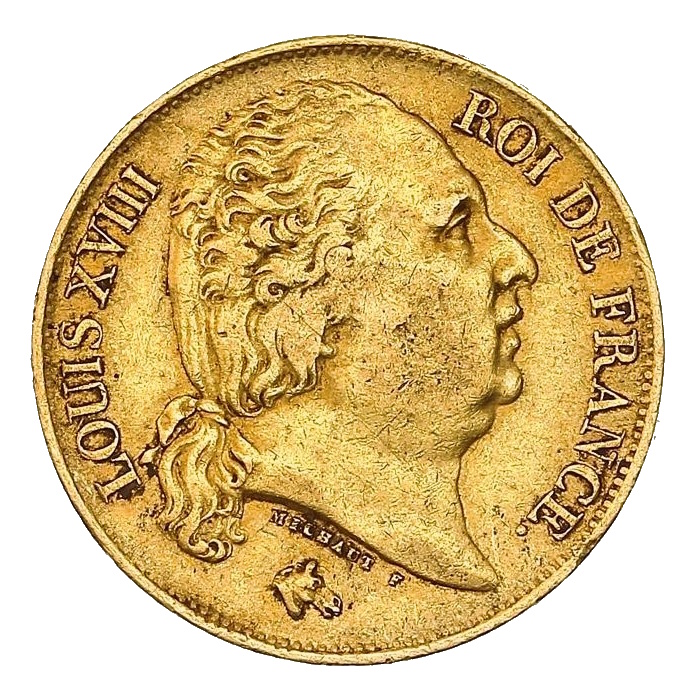 20 Francs Louis XVIII en or - France
