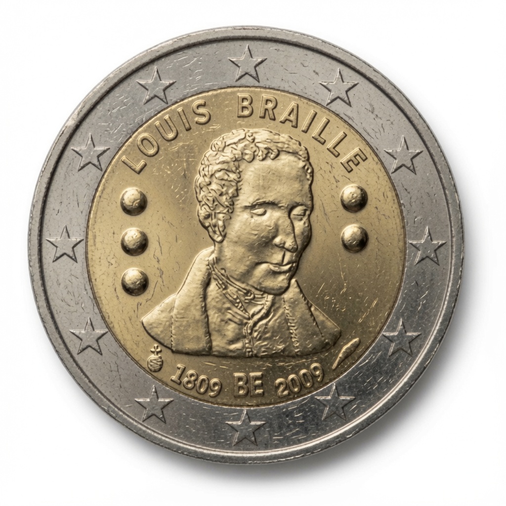 2 euros 200e anniversaire de la naissance de Louis Braille – Belgique – 2009
