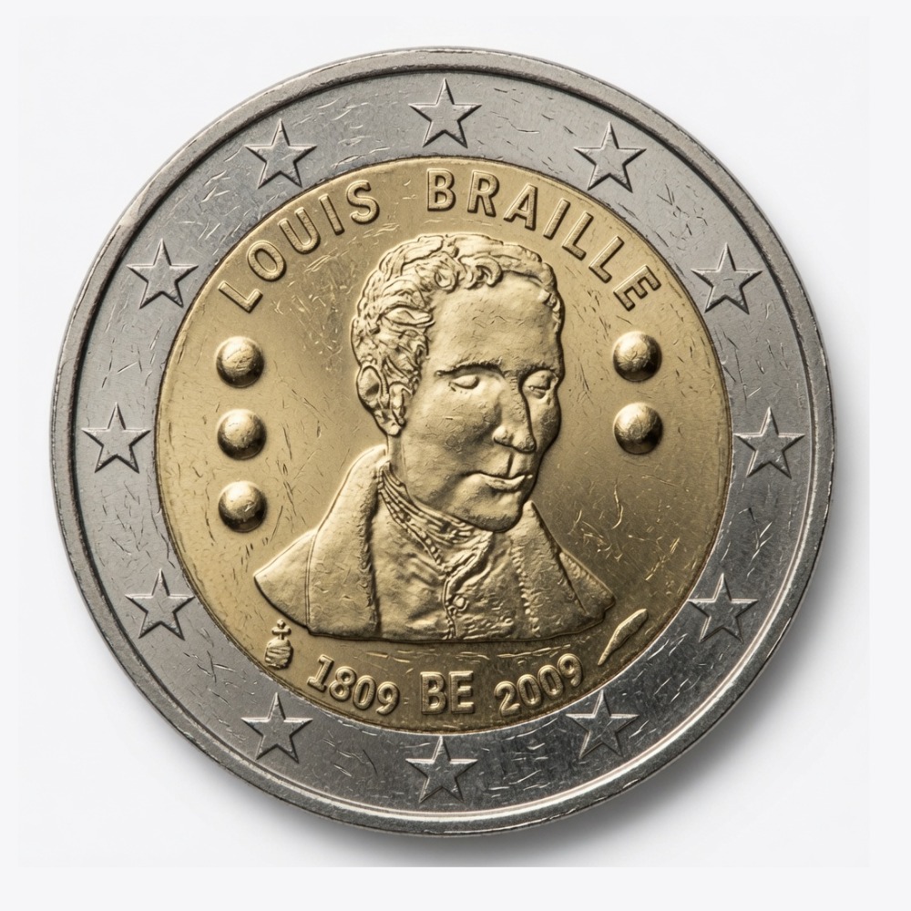 2 euros 200e anniversaire de la naissance de Louis Braille - Belgique - 2009