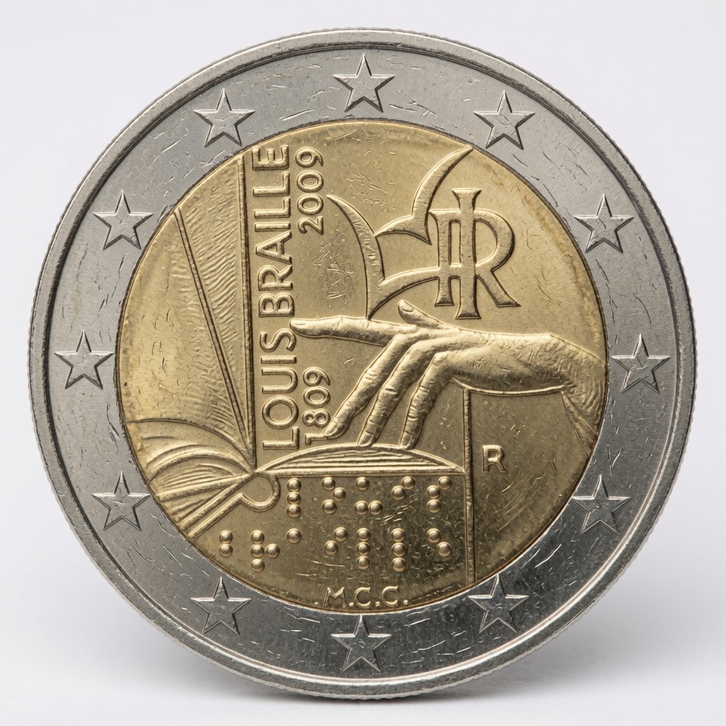 2 euros 200e anniversaire de la naissance de Louis Braille - Italie - 2009