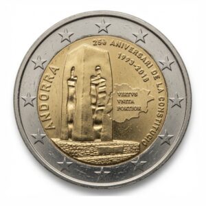 2 euros 25e anniversaire de la Constitution d&rsquo;Andorre - Andorre - 2018