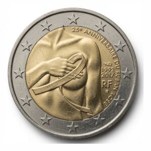 2 euros Ruban rose – lutte contre le cancer du sein - France - 2017