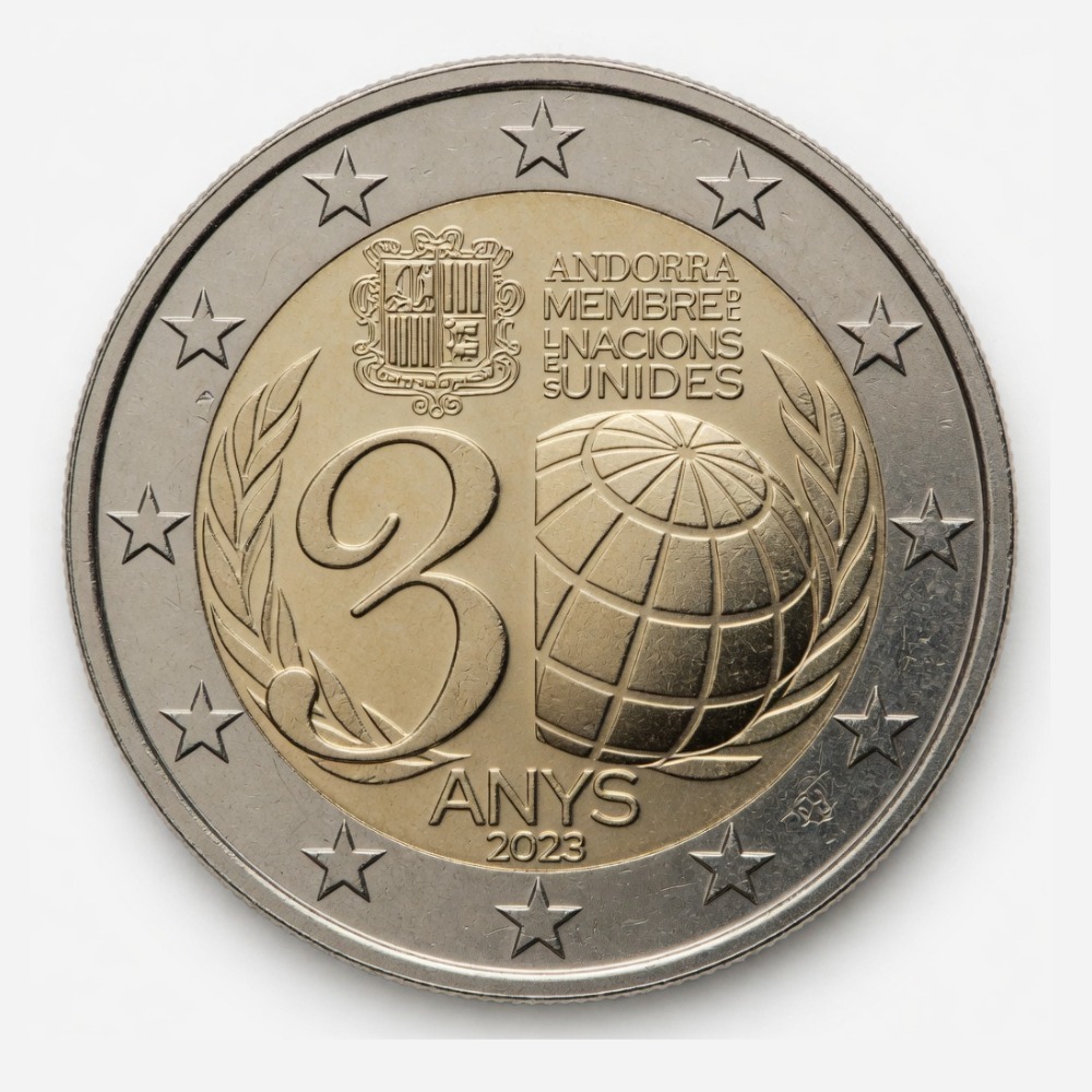 2 euros Adhésion ONU Andorre 2023