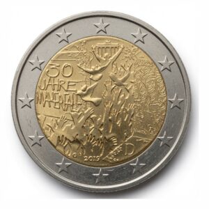 2 euros mur de Berlin - En commémoration du 30ème anniversaire de sa chute - France - 2019