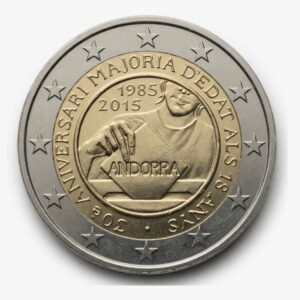 2 euros 30e anniversaire de la majorité à 18 ans - Andorre - 2015
