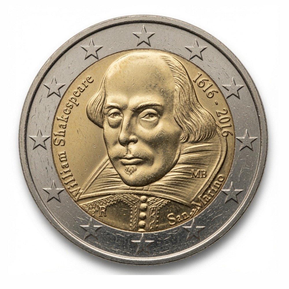 2 euros William Shakespeare - Saint-Marin - 2016