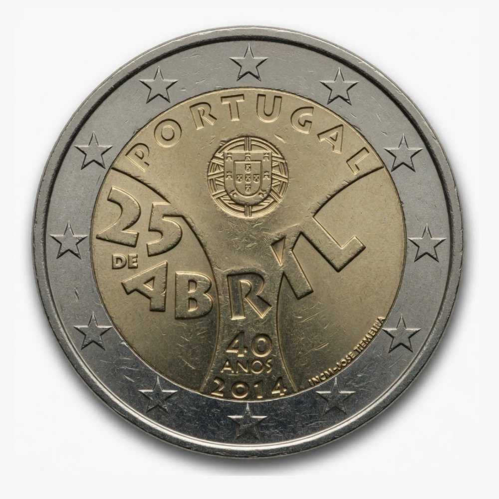 2 euros 40e anniversaire de la Révolution des Œillets - Portugal - 2014