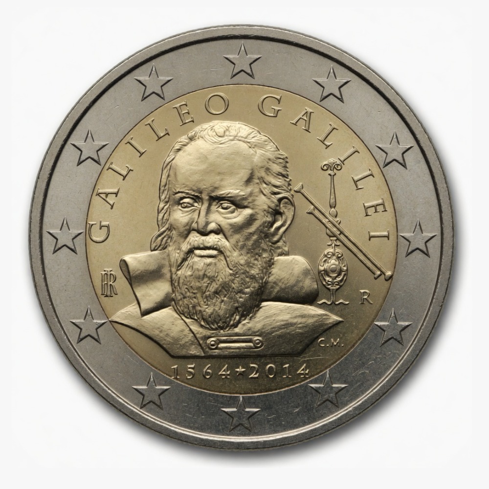 2 euros 450e anniversaire de la naissance de Galilée - Italie - 2014