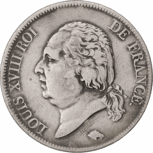5 Francs Louis XVIII en argent massif