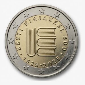 2 euros 500 ans du livre estonien - Estonie - 2025