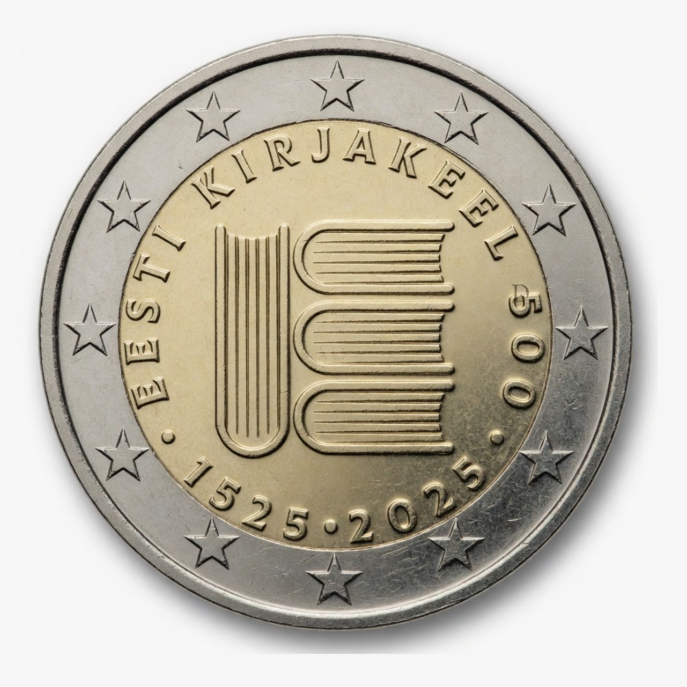 2 euros 500 ans du livre estonien - Estonie - 2025