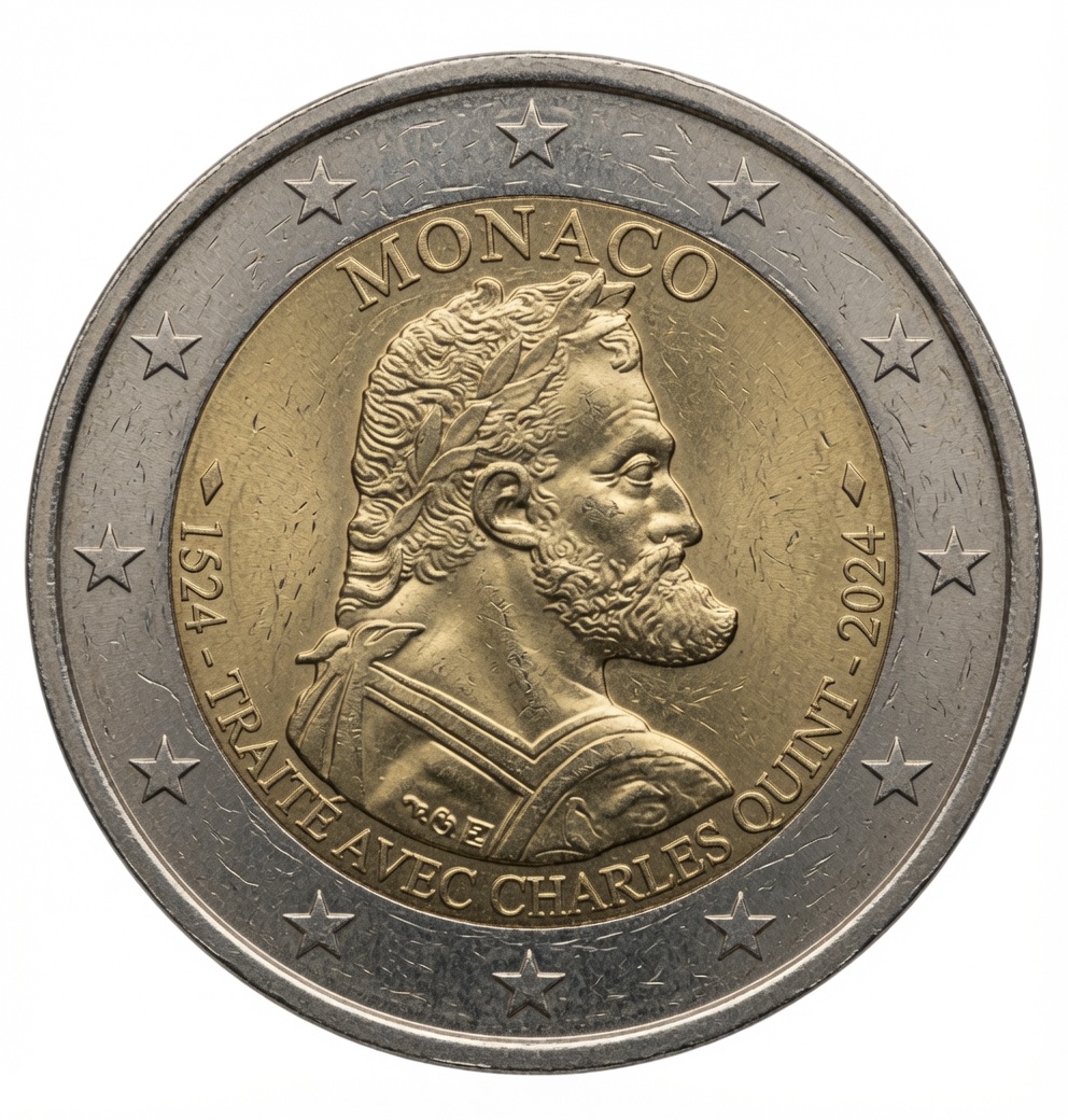 2 euro 500e verjaardag van het verdrag met Karel V – Monaco – 2024