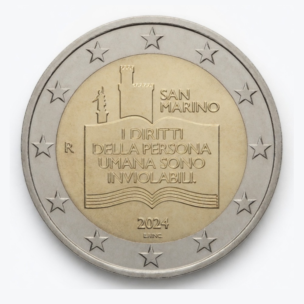 2 euros 50e anniversaire de la Déclaration des droits des citoyens - Saint-Marin - 2024